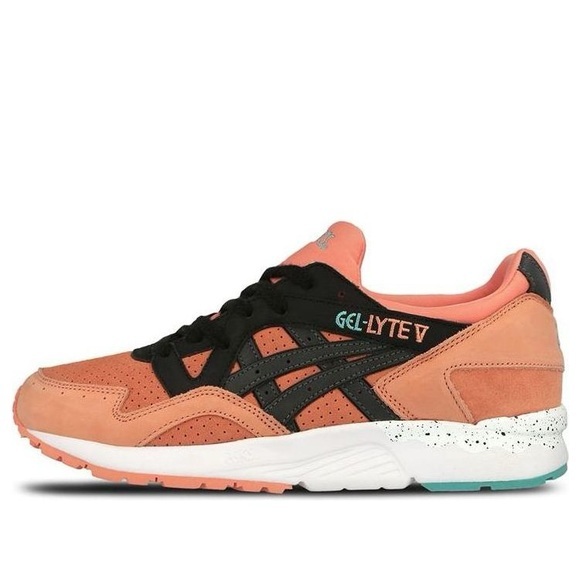 ASICS Gel-Lyte V Coral and Black Sneakers size 10.5 M